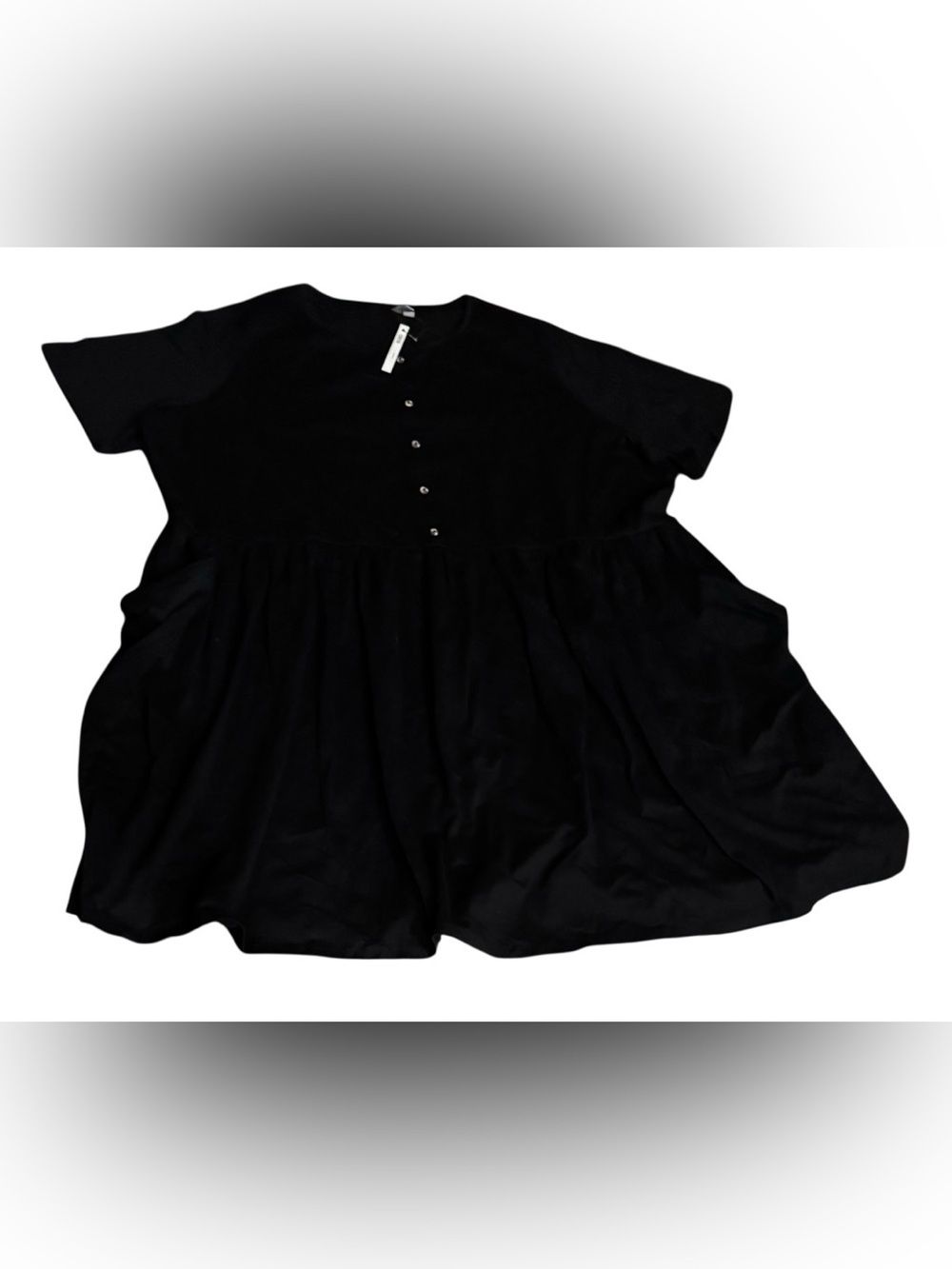 NWT ASOS CURVE size 20 black dress drop waist oversized relaxed mini button up